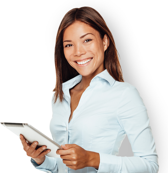 A business woman using a tablet